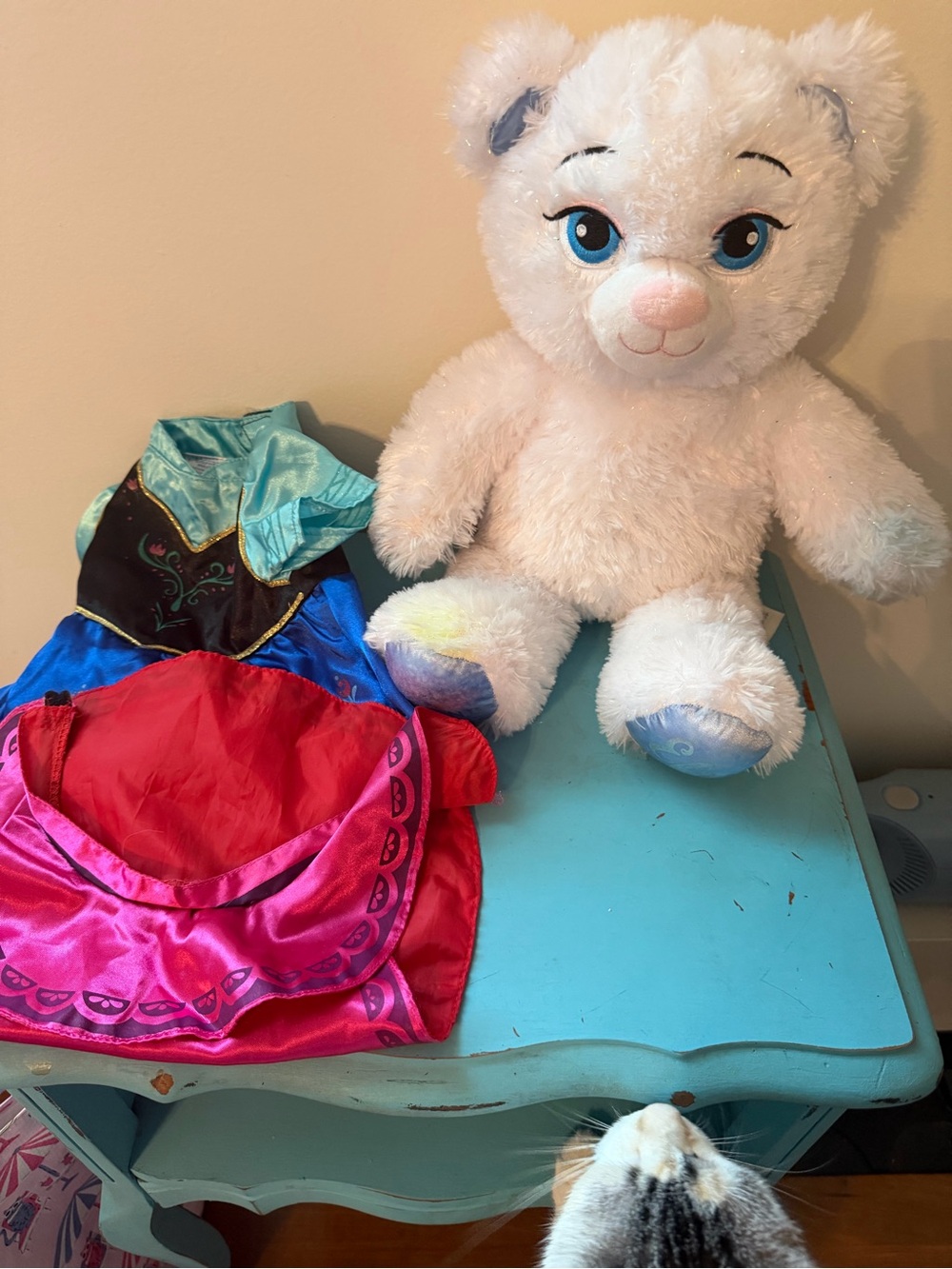 Build-A-Bear Frozen White Plush Bear with Anna outfit.